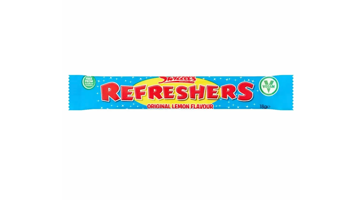 refreshers chew bar, lemon flavour with a sherbet centre