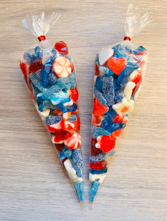 Red, Blue & White Sweet Cones